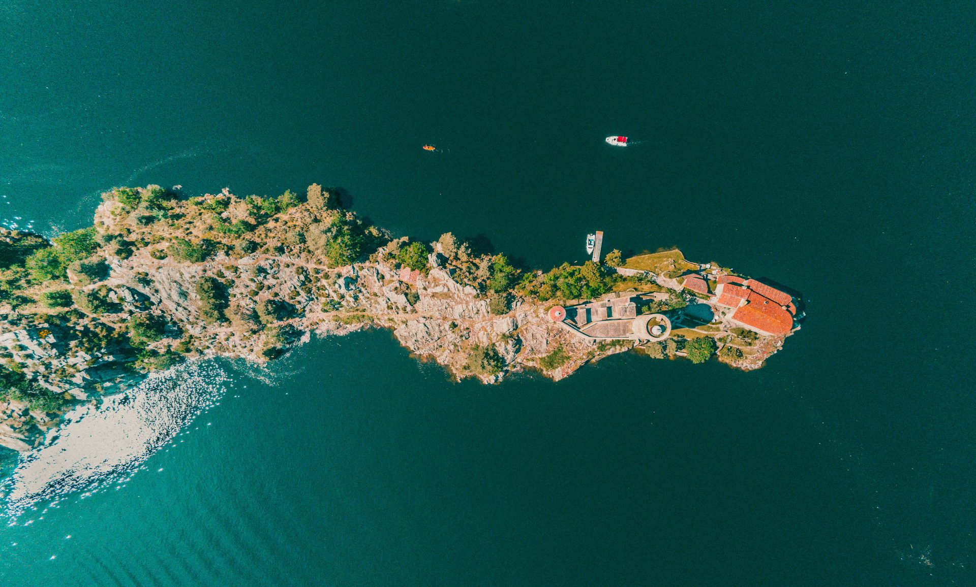 aerial photography of island